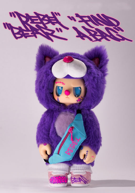 REBEL BEAR pehme mänguasi kotiga, 18 cm