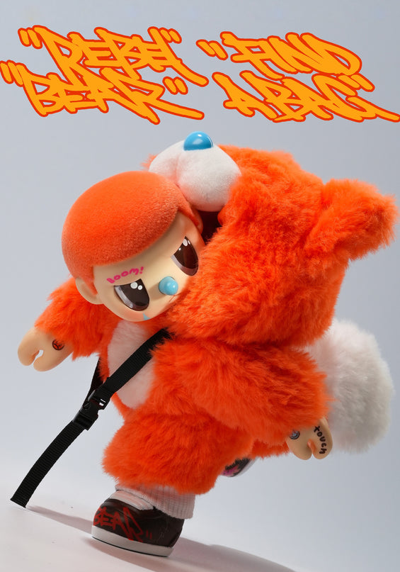 REBEL BEAR pehme mänguasi kotiga, 18 cm