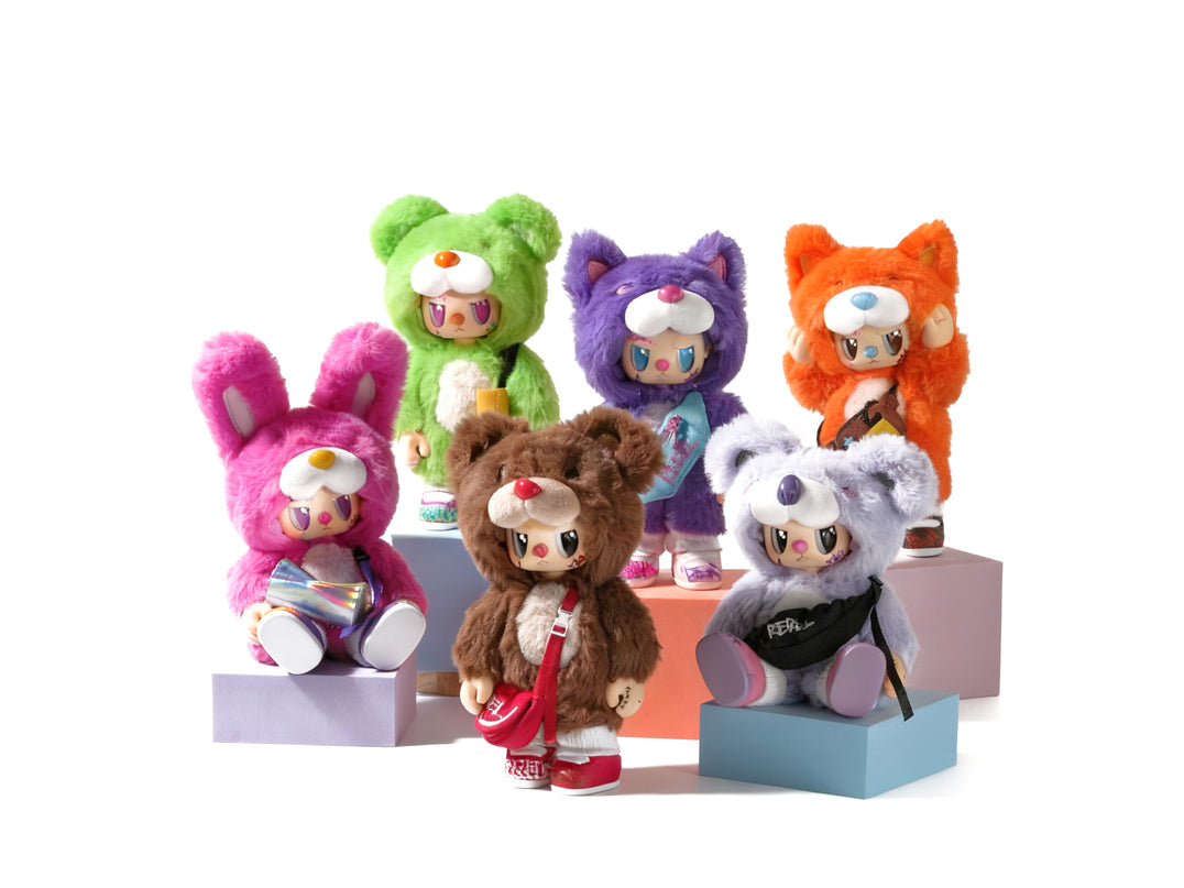 REBEL BEAR pehme mänguasi kotiga, 18 cm