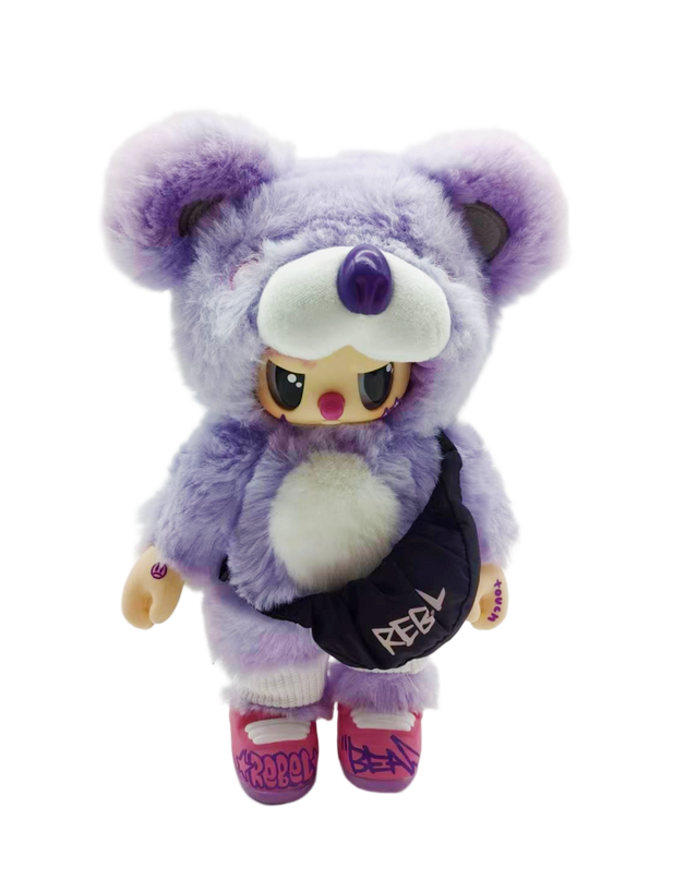 REBEL BEAR pehme mänguasi kotiga, 18 cm