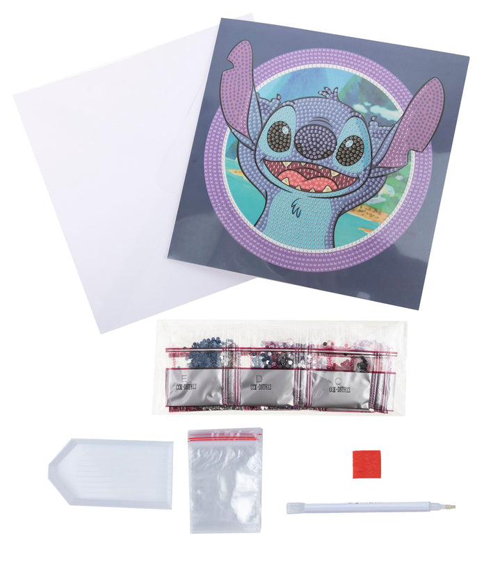 DISNEY STITCH Teemantmaal Õnnitluskaart, 18 x 18 cm