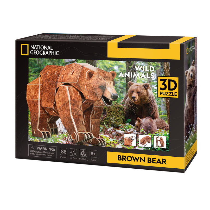 CUBICFUN NATIONAL GEOGRAPHIC 3D pusle pruunkaru