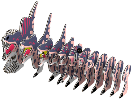EUGY 3D kokkupandav mudel, Spino