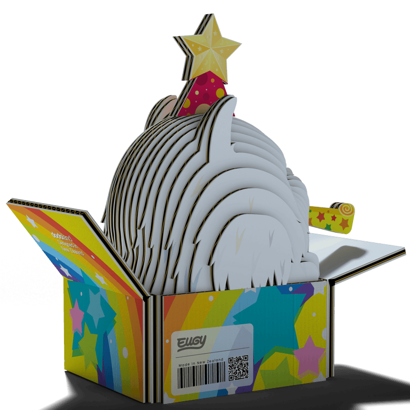EUGY 3D kokkupandav mudel, Kass valge karvapall