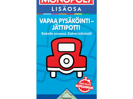 MONOPOLY Board game Free Parking Jackpot expansion (In Finnish lang.)