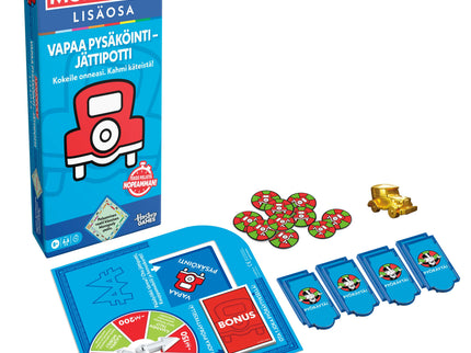 MONOPOLY Board game Free Parking Jackpot expansion (In Finnish lang.)