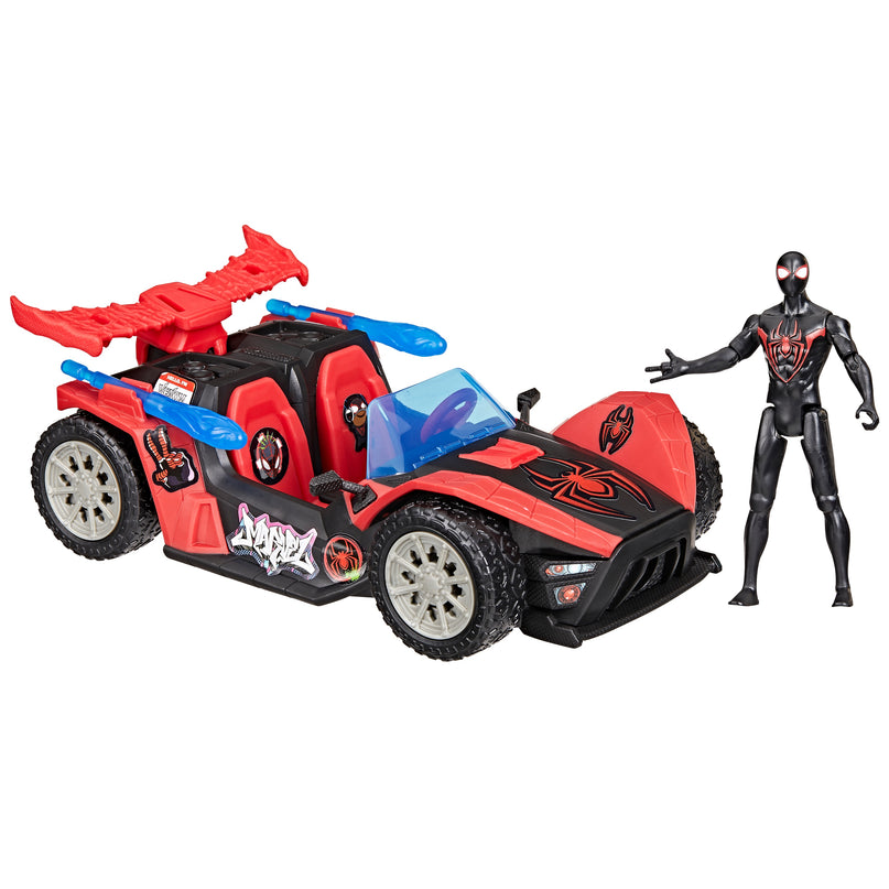 SPIDER-MAN mängukomplekt Miles Morales ja auto 10 cm