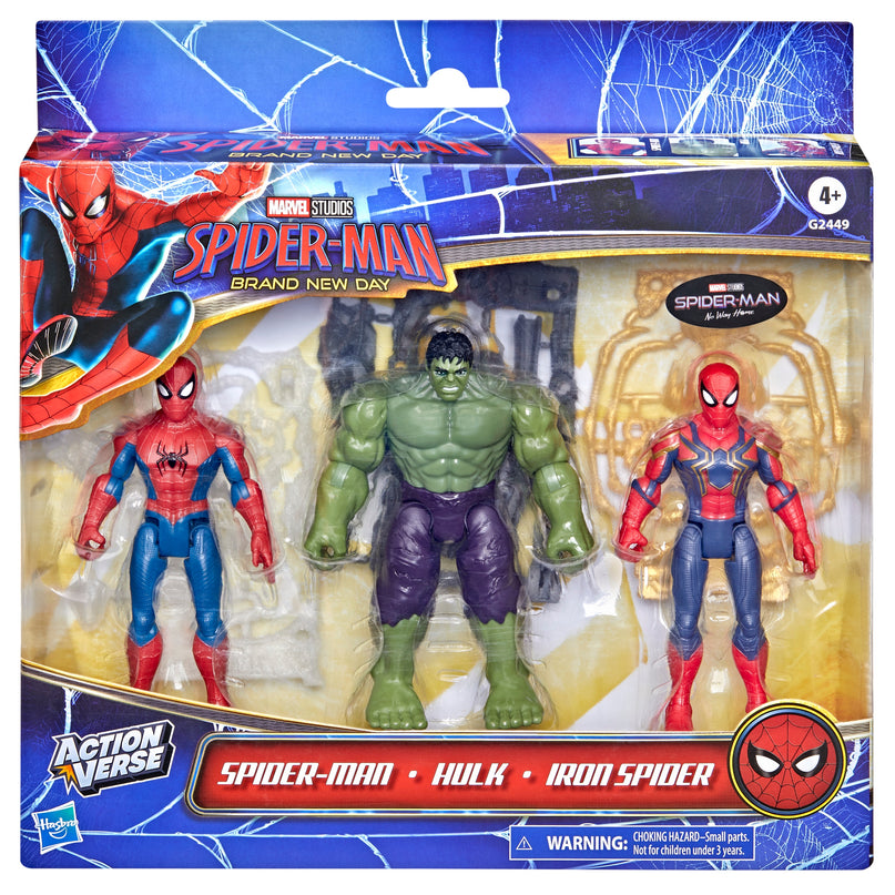 SPIDER-MAN Brand New Day mängufiguuride 3-pakk 11,4 cm