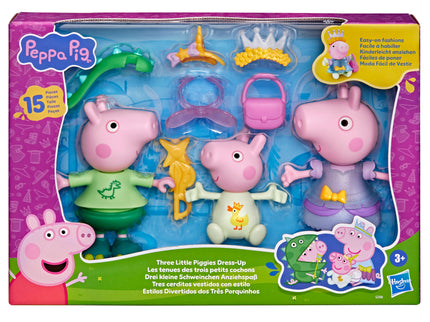 PEPPA PIG mängukomplekt Peppa ja sõbrad kostüümidega 3-pakk 15 cm