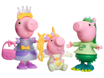 PEPPA PIG mängukomplekt Peppa ja sõbrad kostüümidega 3-pakk 15 cm