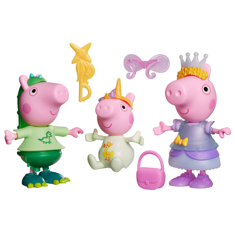 PEPPA PIG mängukomplekt Peppa ja sõbrad kostüümidega 3-pakk 15 cm