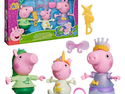 PEPPA PIG mängukomplekt Peppa ja sõbrad kostüümidega 3-pakk 15 cm