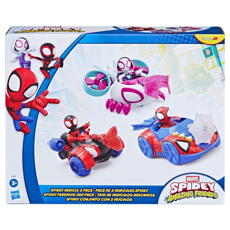 SPIDER-MAN Spidey and His Amazing Friends mängukomplekt Spidey sõidukid 3-pakk