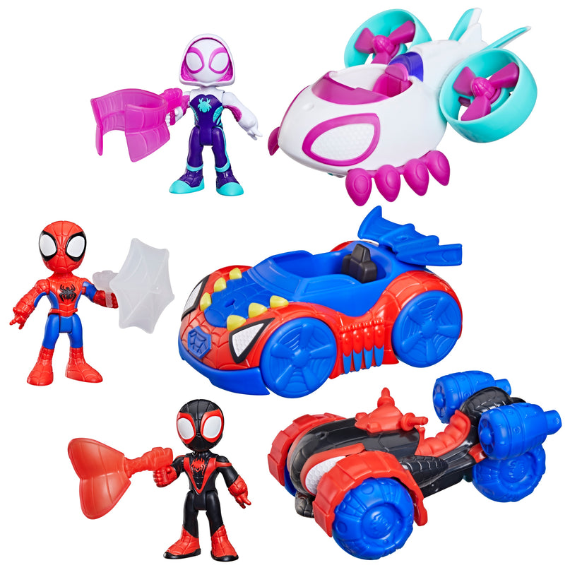 SPIDER-MAN Spidey and His Amazing Friends mängukomplekt Spidey sõidukid 3-pakk
