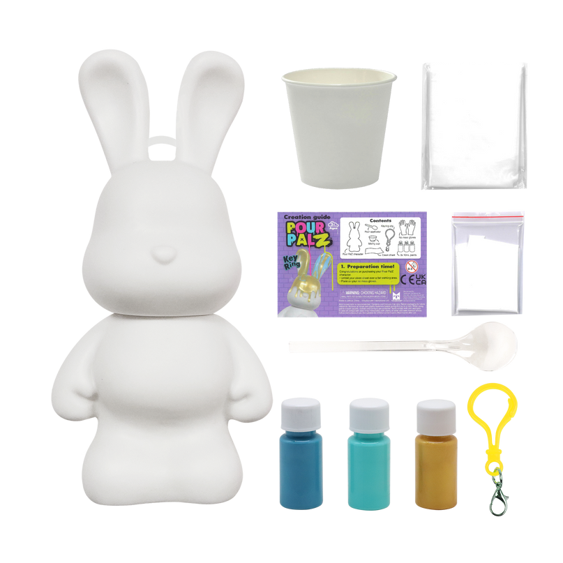 Pour Palz DIY mini värvitav jänku-võtmehoidja