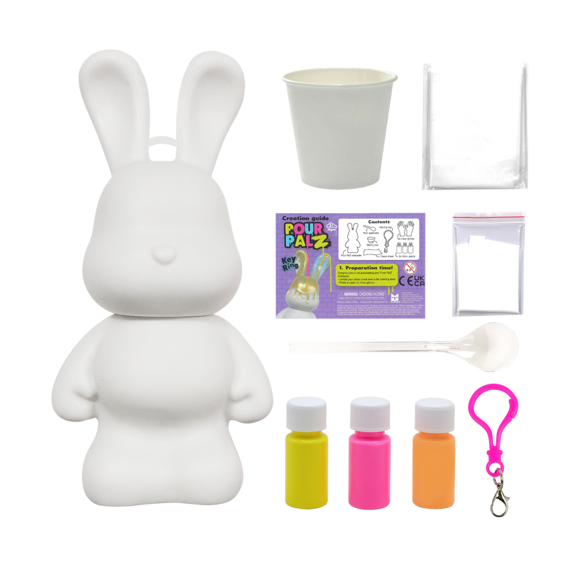 Pour Palz DIY mini värvitav jänku-võtmehoidja