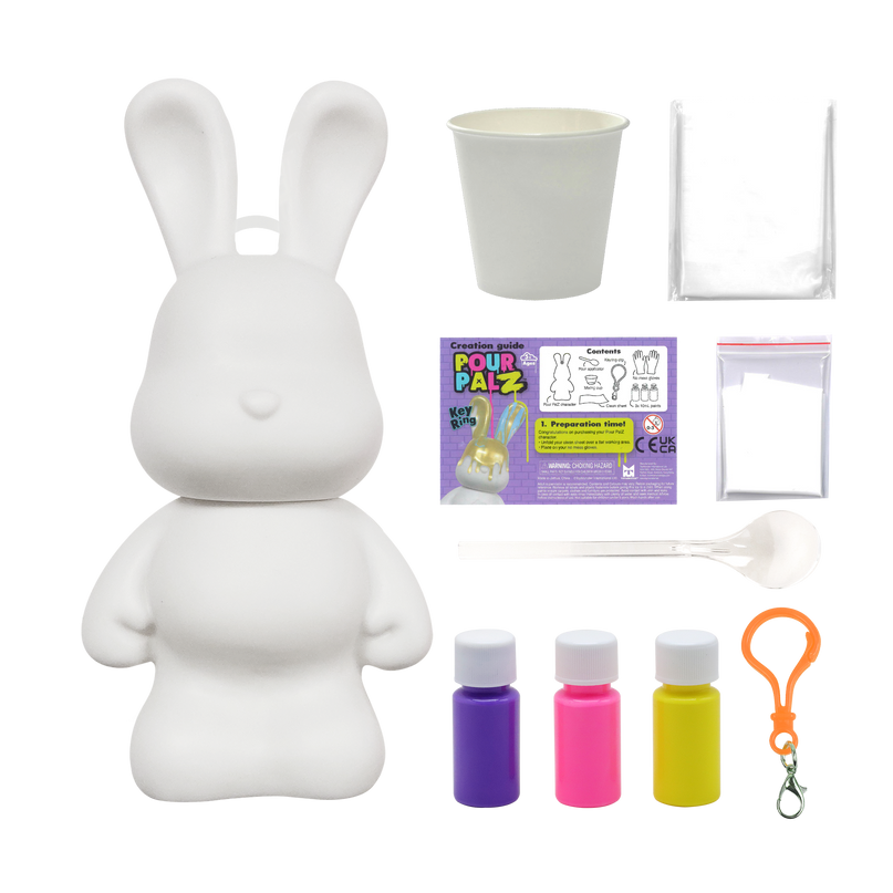 Pour Palz DIY mini värvitav jänku-võtmehoidja