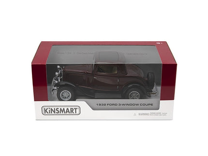 KINSMART metallist mudelauto 1932 Ford 3-Window Coupe, skaala 1:34
