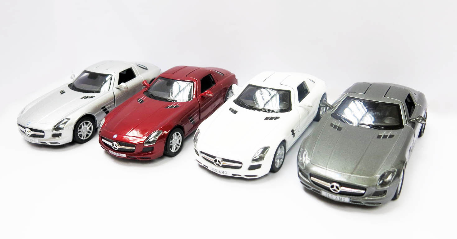 KINSMART Metallist auto Mercedes-Benz SLS AMG, skaala 1:38