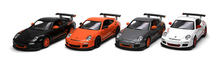 KINSMART metallist mudelauto 2010 Porsche 911 GST RS, skaala 1:36
