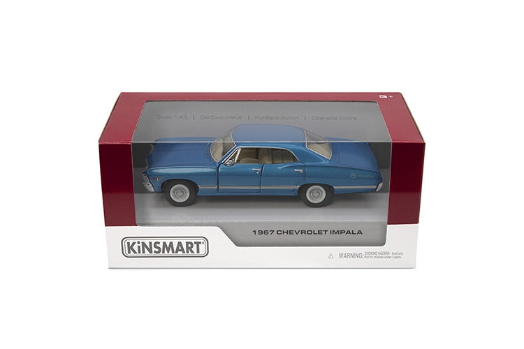 KINSMART metallist mudelauto 1967 Chevrolet Impala, skaala 1:43