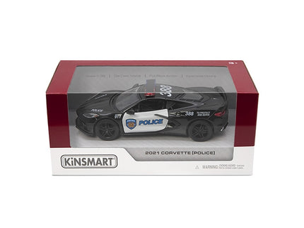 KINSMART metallist mudelauto 2021 Corvette (politsei), skaala 1:36