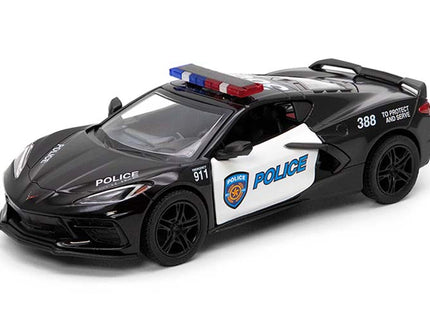 KINSMART metallist mudelauto 2021 Corvette (politsei), skaala 1:36