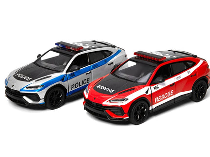 KINSMART metallist mudelauto Lamborghini Urus Performante (politsei/tuletõrje), skaala 1:38