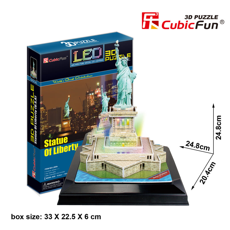 CUBICFUN 3D pusle Vabadussammas (LED-Valgustusega)