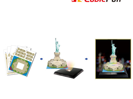 CUBICFUN 3D pusle Vabadussammas (LED-Valgustusega)