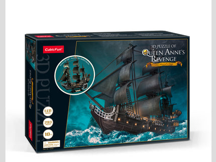 CUBICFUN 3D-pusle LED-ga Purjelaev Kuninganna Anna Kättemaks