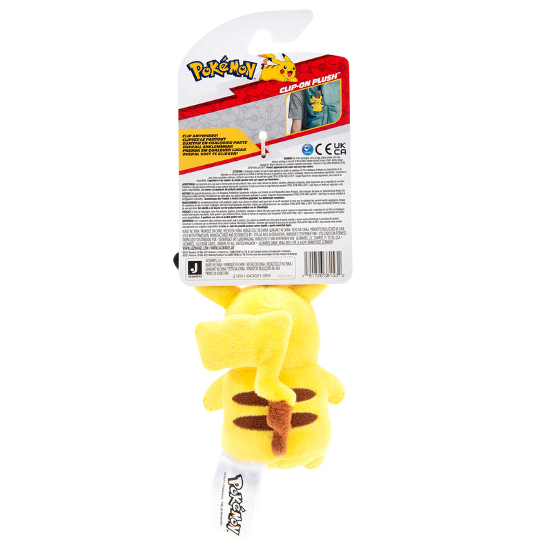 POKEMON W8 Clip-on pehme mänguasi, 8 cm