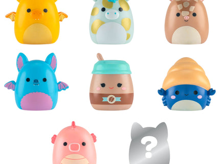 SQUISHMALLOWS SQUISH-A-LONGS minifiguuride komplekt, 8 tk, 2,5 cm