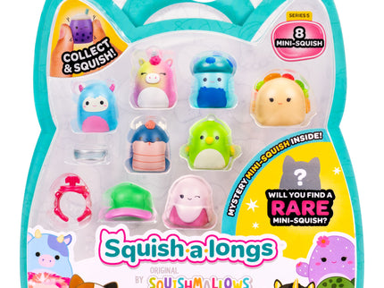 SQUISHMALLOWS SQUISH-A-LONGS minifiguuride komplekt, 8 tk, 2,5 cm