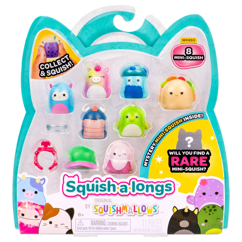 SQUISHMALLOWS SQUISH-A-LONGS minifiguuride komplekt, 8 tk, 2,5 cm
