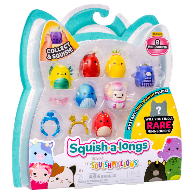 SQUISHMALLOWS SQUISH-A-LONGS minifiguuride komplekt, 8 tk, 2,5 cm