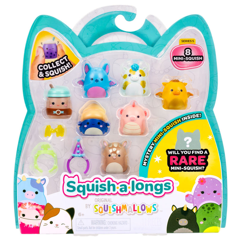 SQUISHMALLOWS SQUISH-A-LONGS minifiguuride komplekt, 8 tk, 2,5 cm