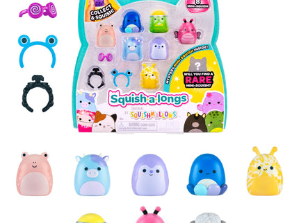 SQUISHMALLOWS SQUISH-A-LONGS minifiguuride komplekt, 8 tk, 2,5 cm