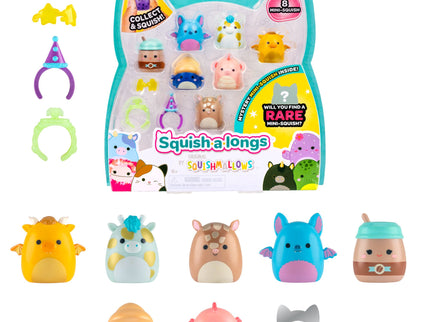 SQUISHMALLOWS SQUISH-A-LONGS minifiguuride komplekt, 8 tk, 2,5 cm