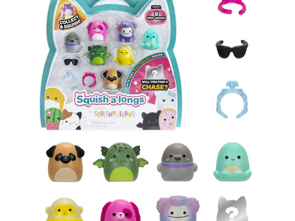 SQUISHMALLOWS SQUISH-A-LONGS minifiguuride komplekt, 8 tk, 2,5 cm