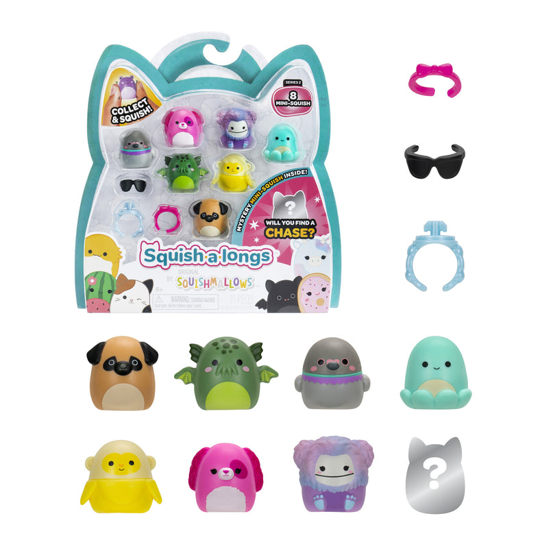 SQUISHMALLOWS SQUISH-A-LONGS minifiguuride komplekt, 8 tk, 2,5 cm