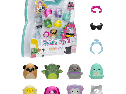 SQUISHMALLOWS SQUISH-A-LONGS minifiguuride komplekt, 8 tk, 2,5 cm