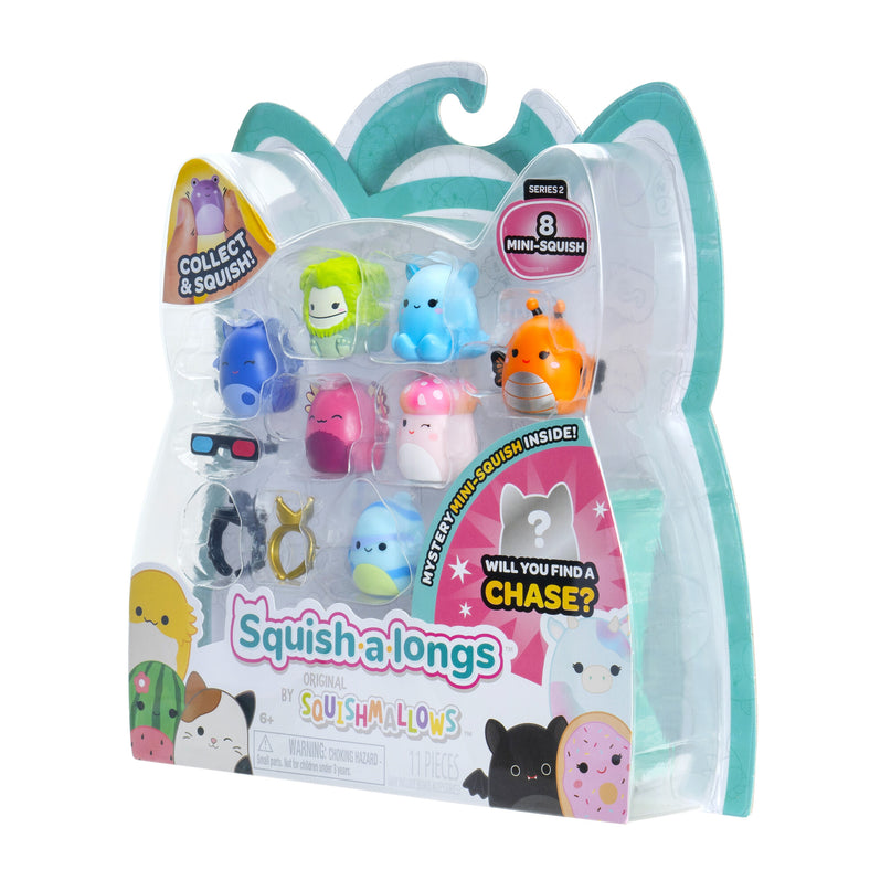 SQUISHMALLOWS SQUISH-A-LONGS minifiguuride komplekt, 8 tk, 2,5 cm