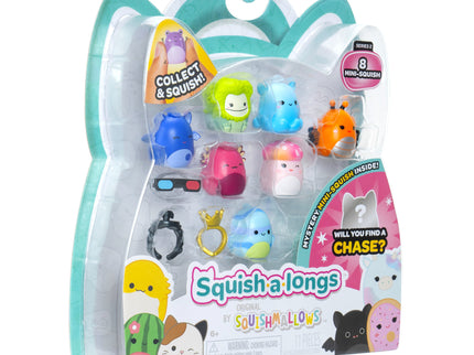 SQUISHMALLOWS SQUISH-A-LONGS minifiguuride komplekt, 8 tk, 2,5 cm