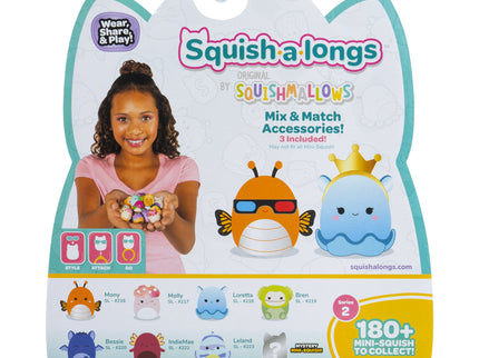 SQUISHMALLOWS SQUISH-A-LONGS minifiguuride komplekt, 8 tk, 2,5 cm