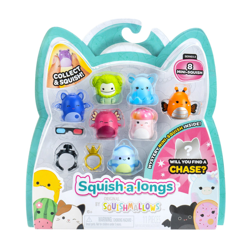 SQUISHMALLOWS SQUISH-A-LONGS minifiguuride komplekt, 8 tk, 2,5 cm