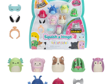 SQUISHMALLOWS SQUISH-A-LONGS minifiguuride komplekt, 8 tk, 2,5 cm