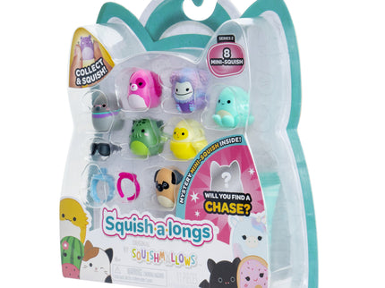 SQUISHMALLOWS SQUISH-A-LONGS minifiguuride komplekt, 8 tk, 2,5 cm
