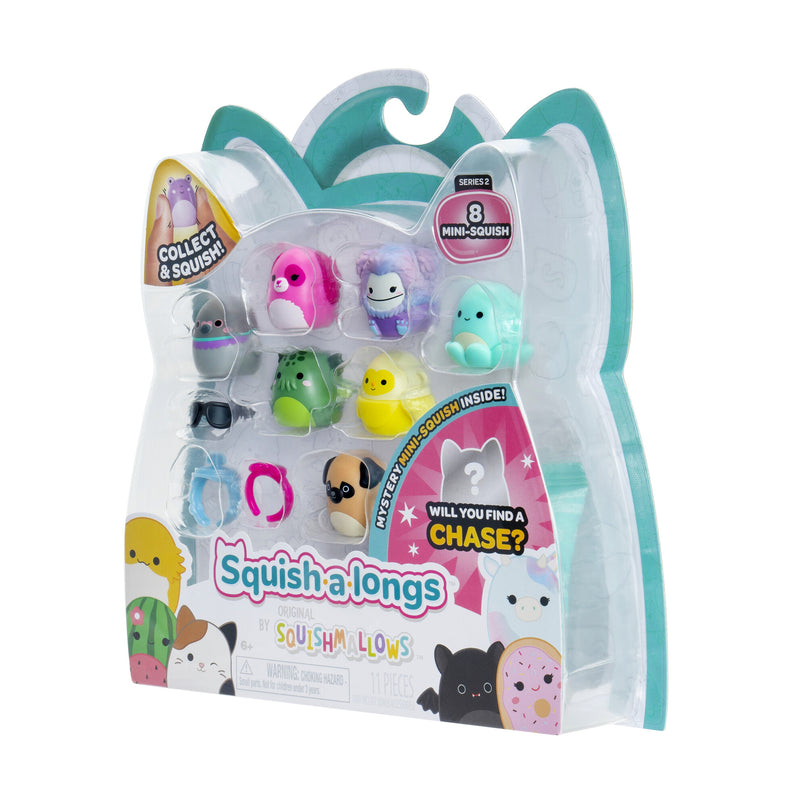 SQUISHMALLOWS SQUISH-A-LONGS minifiguuride komplekt, 8 tk, 2,5 cm