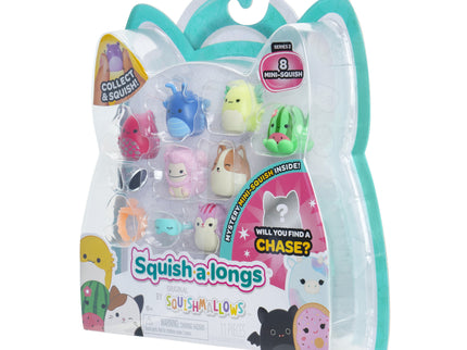 SQUISHMALLOWS SQUISH-A-LONGS minifiguuride komplekt, 8 tk, 2,5 cm